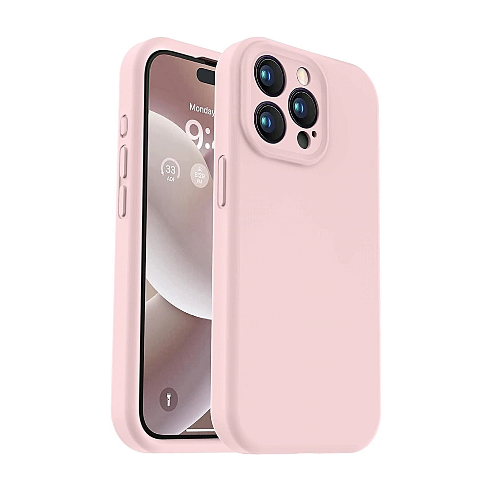 iPhone 14 Pro Max telefontok - PASTEL - púder pink szilikon hátlap tok