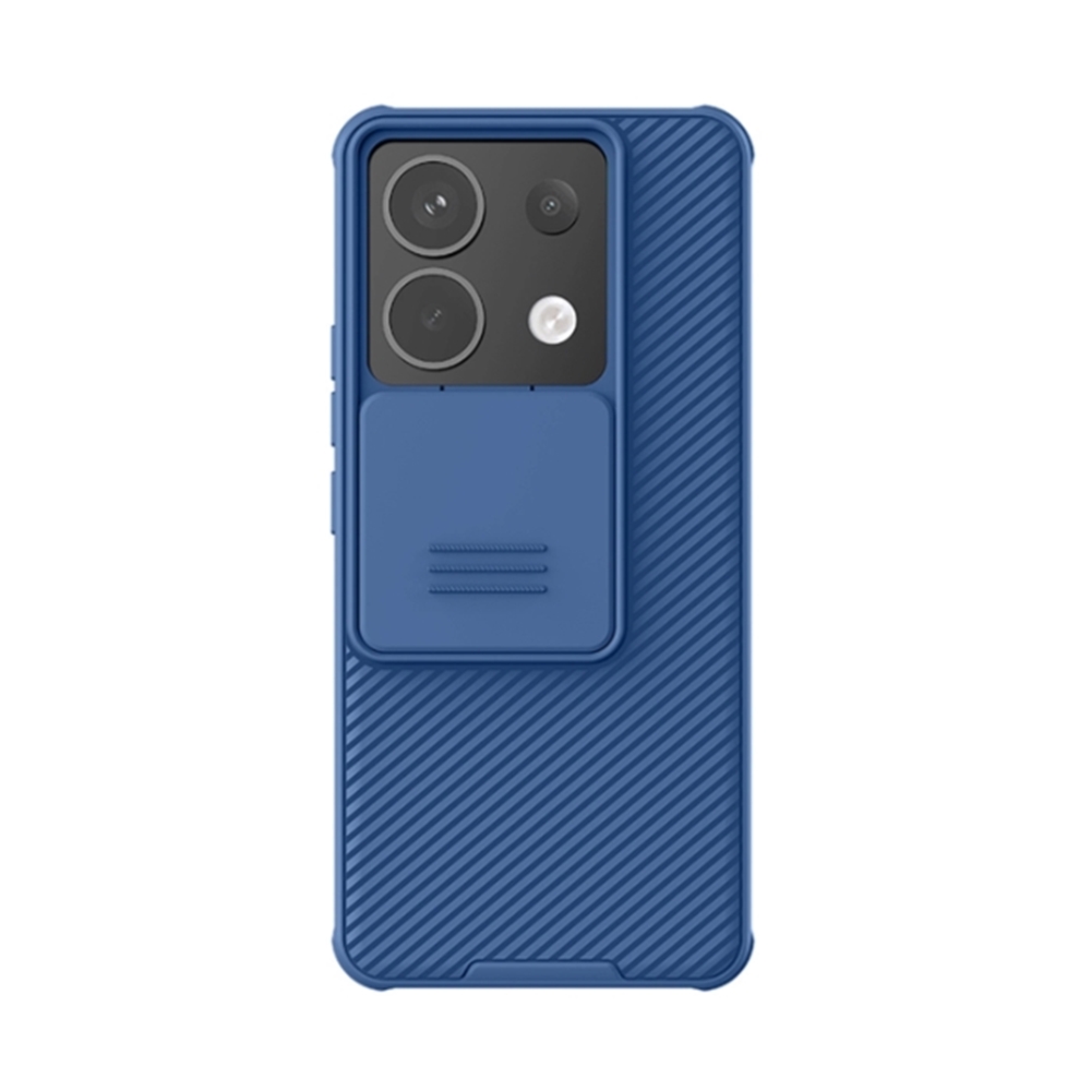 Xiaomi Poco X6 5G telefontok - Nillkin csúsztatható kameravédős kék hátlap tok