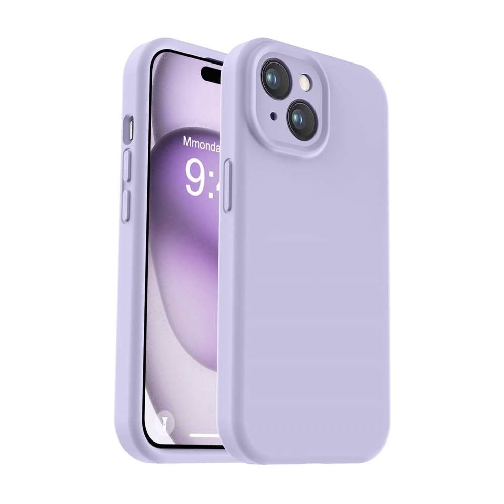 iPhone 15 telefontok- PASTEL - liláskék szilikon hátlap tok