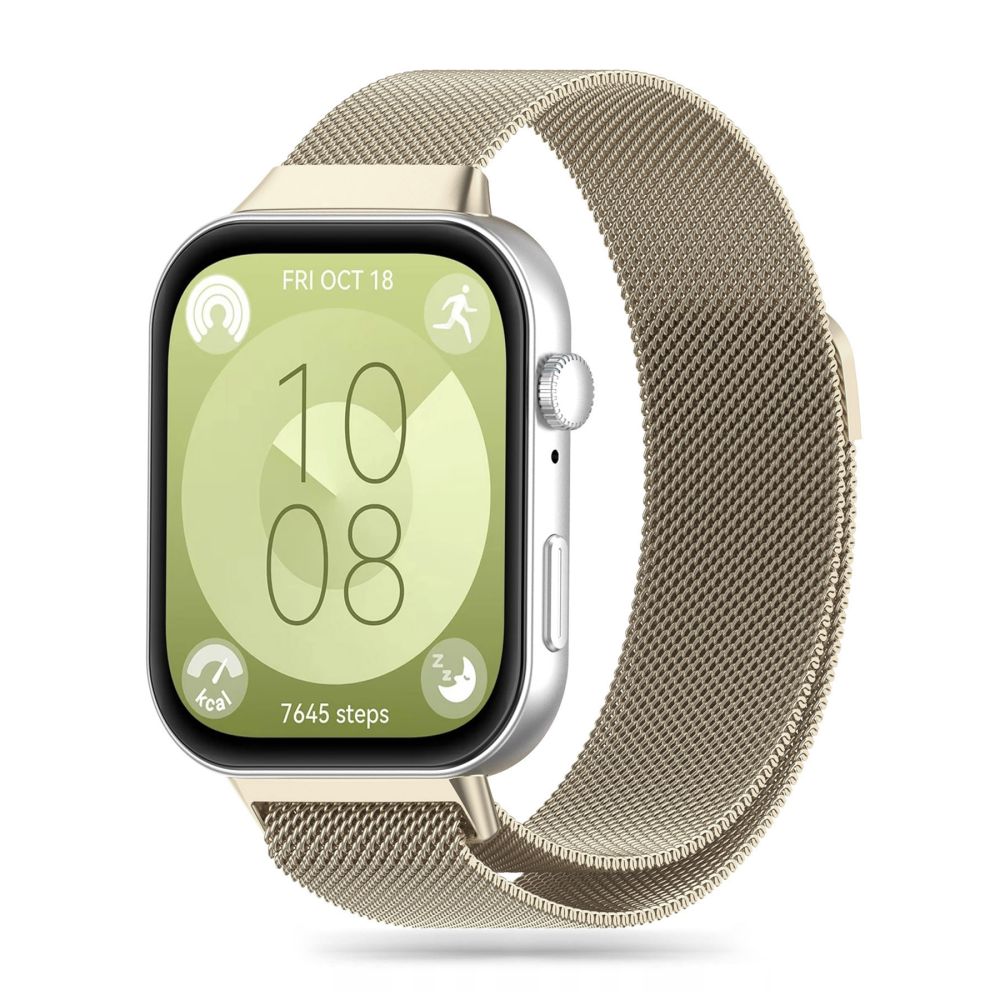 Huawei Watch Fit 3 / 4 / 4 Pro - TECH-PROTECT Milaneseband - mágneses bézs fémszíj