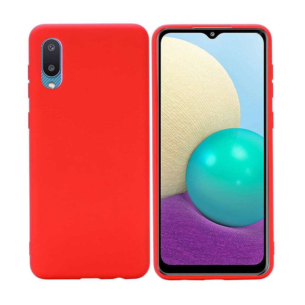 Samsung Galaxy A02 telefontok - PASTEL - piros szilikon hátlap tok