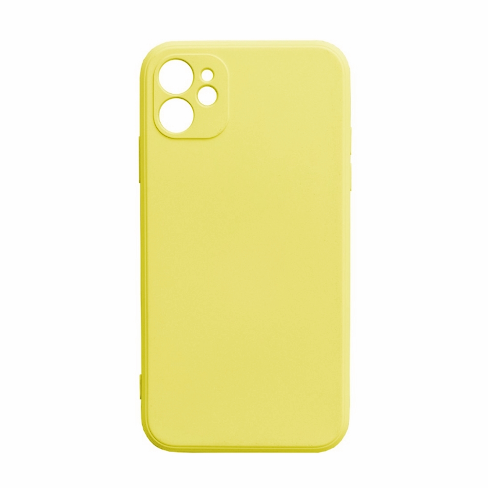 iPhone 11 telefontok - PASTEL - citromsárga szilikon hátlap tok