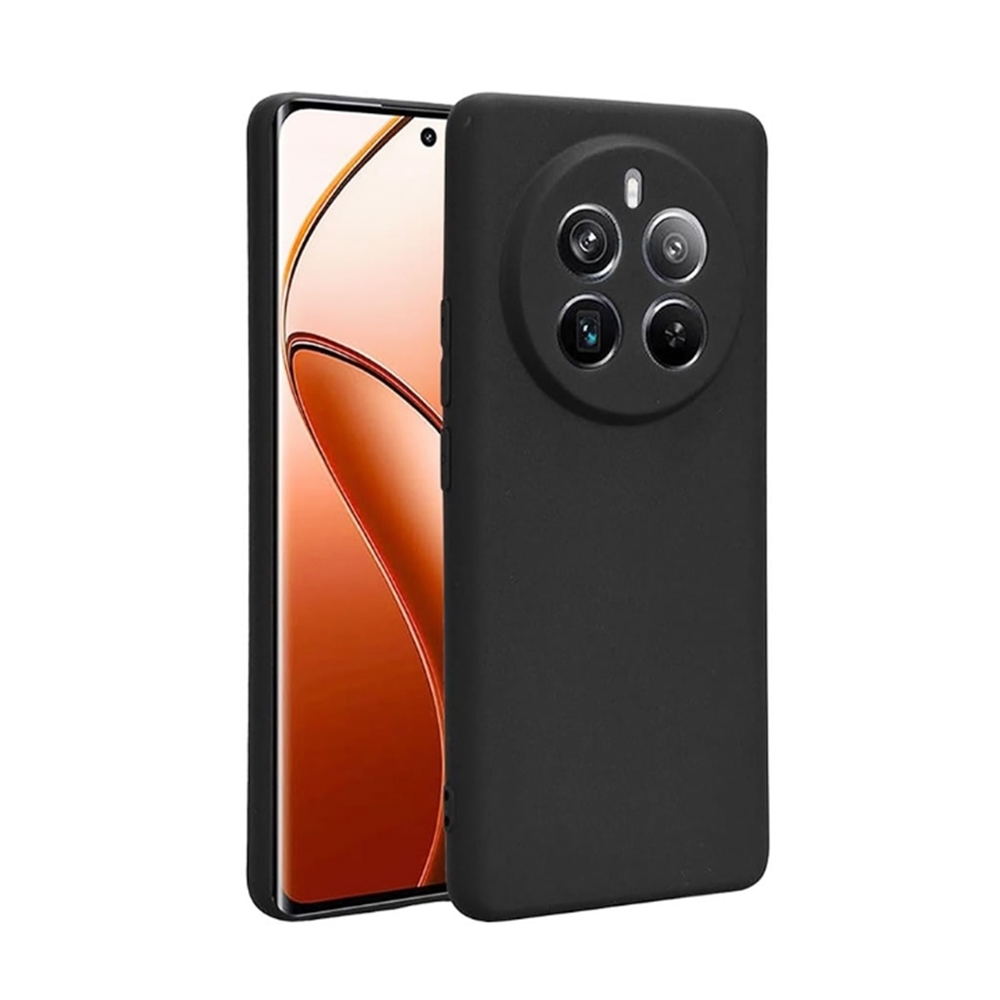 Realme 12 Pro 5G telefontok - fekete szilikon hátlap tok