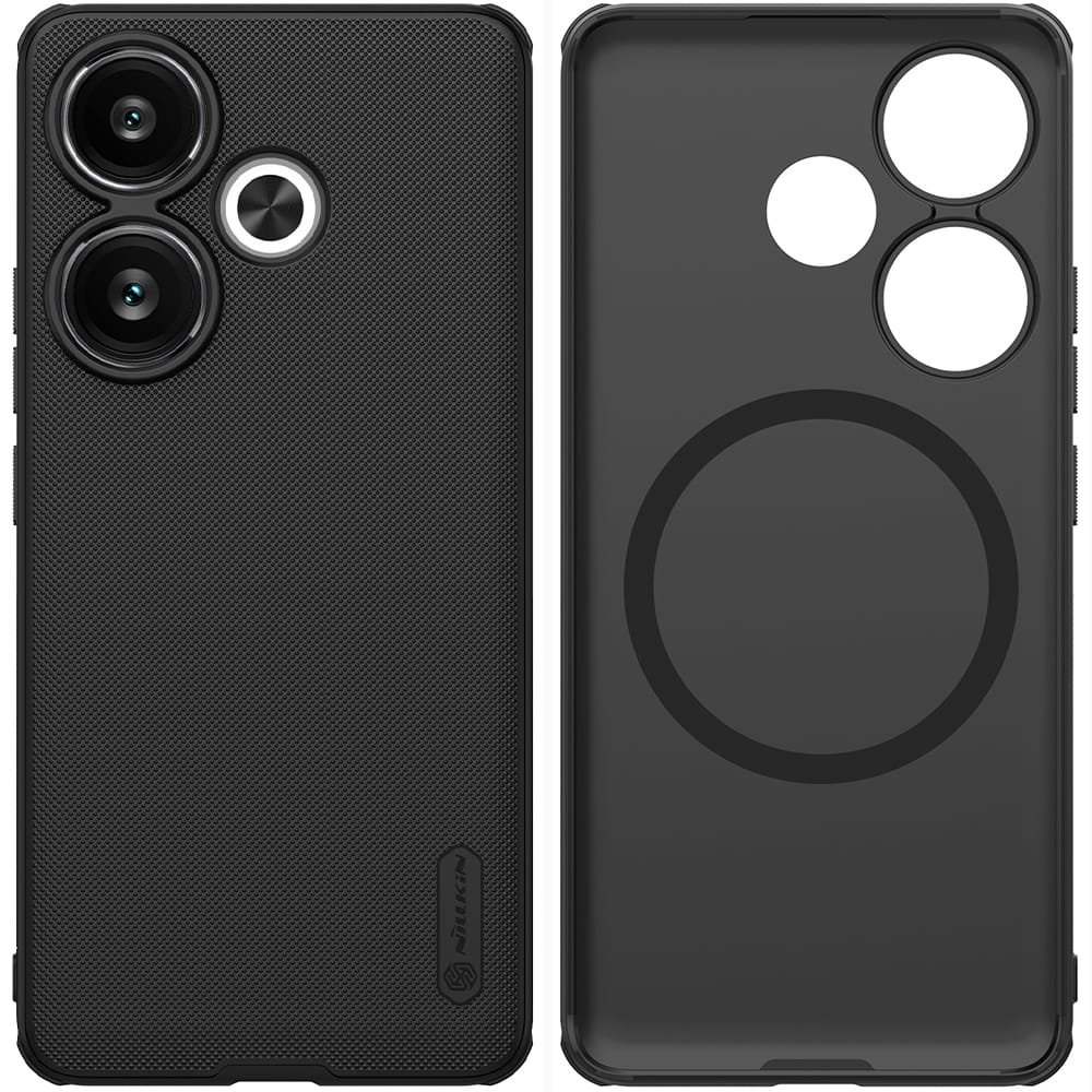 Telefontok Xiaomi Poco F6 5G - Nillkin Super Frosted - fekete hátlap tok beépített mágnessel (MagSafe tartóval kompatibilis)