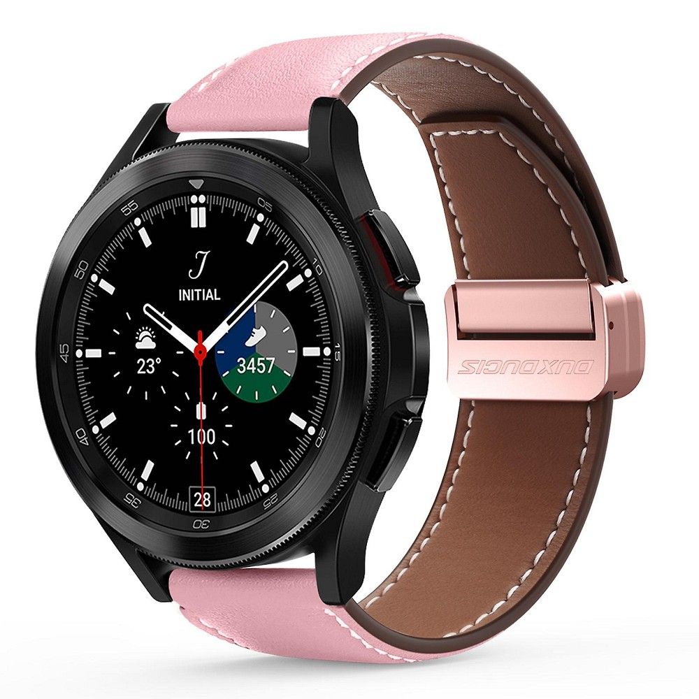 Huawei Watch GT3 (46 mm) okosóra szíj - Dux Ducis YA - pink bőr szíj (22 mm)