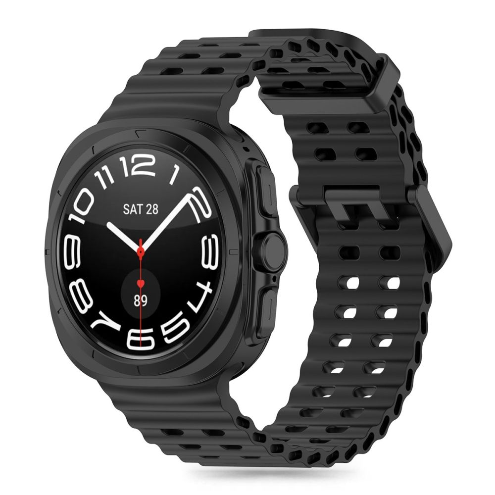 Samsung Galaxy Watch ULTRA (47 mm) okosóra szíj - Tech-Protect IconBand Pro - fekete szilikon szíj