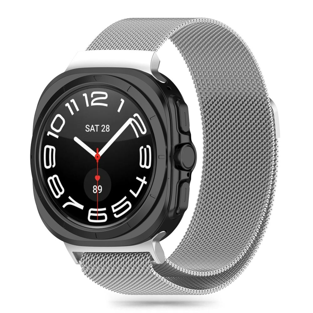 Samsung Galaxy Watch ULTRA (47 mm) - TECH-PROTECT Milaneseband - mágneses ezüst fémszíj