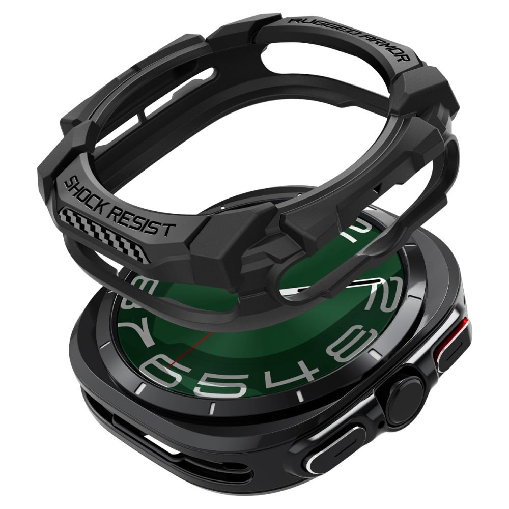 Samsung Galaxy Watch ULTRA (47 mm) okosóra tok - SPIGEN RUGGED ARMOR matt fekete szilikon tok