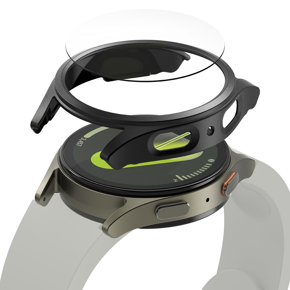 Ringke Slim fekete műanyag védő keret + üvegfólia - Samsung Galaxy Watch7 (44mm) okosórához