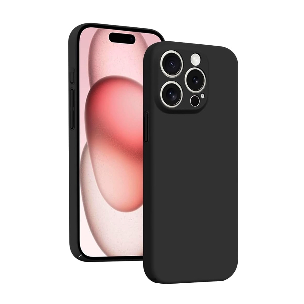 iPhone 16 Pro telefontok - fekete szilikon hátlap tok ﻿