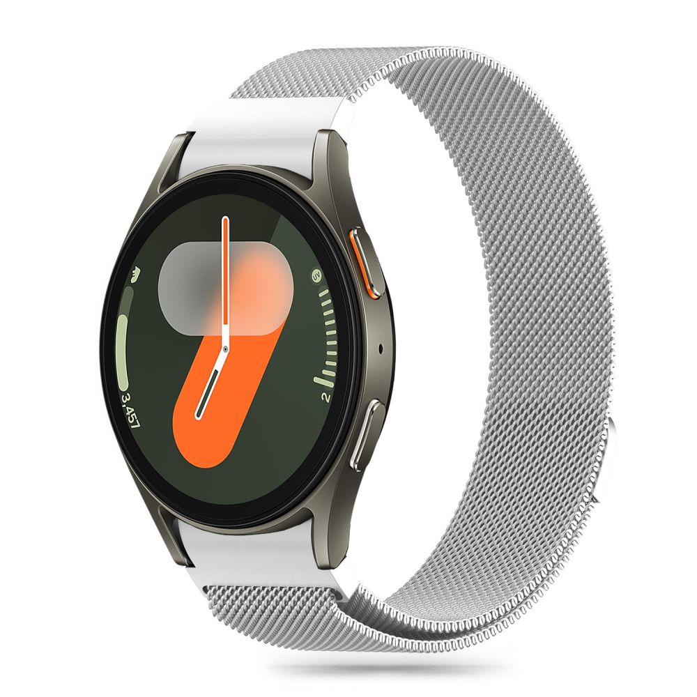 Samsung Galaxy Watch7 - TECH-PROTECT Milaneseband ”2” - mágneses ezüst fémszíj (20 mm szíj szélesség)