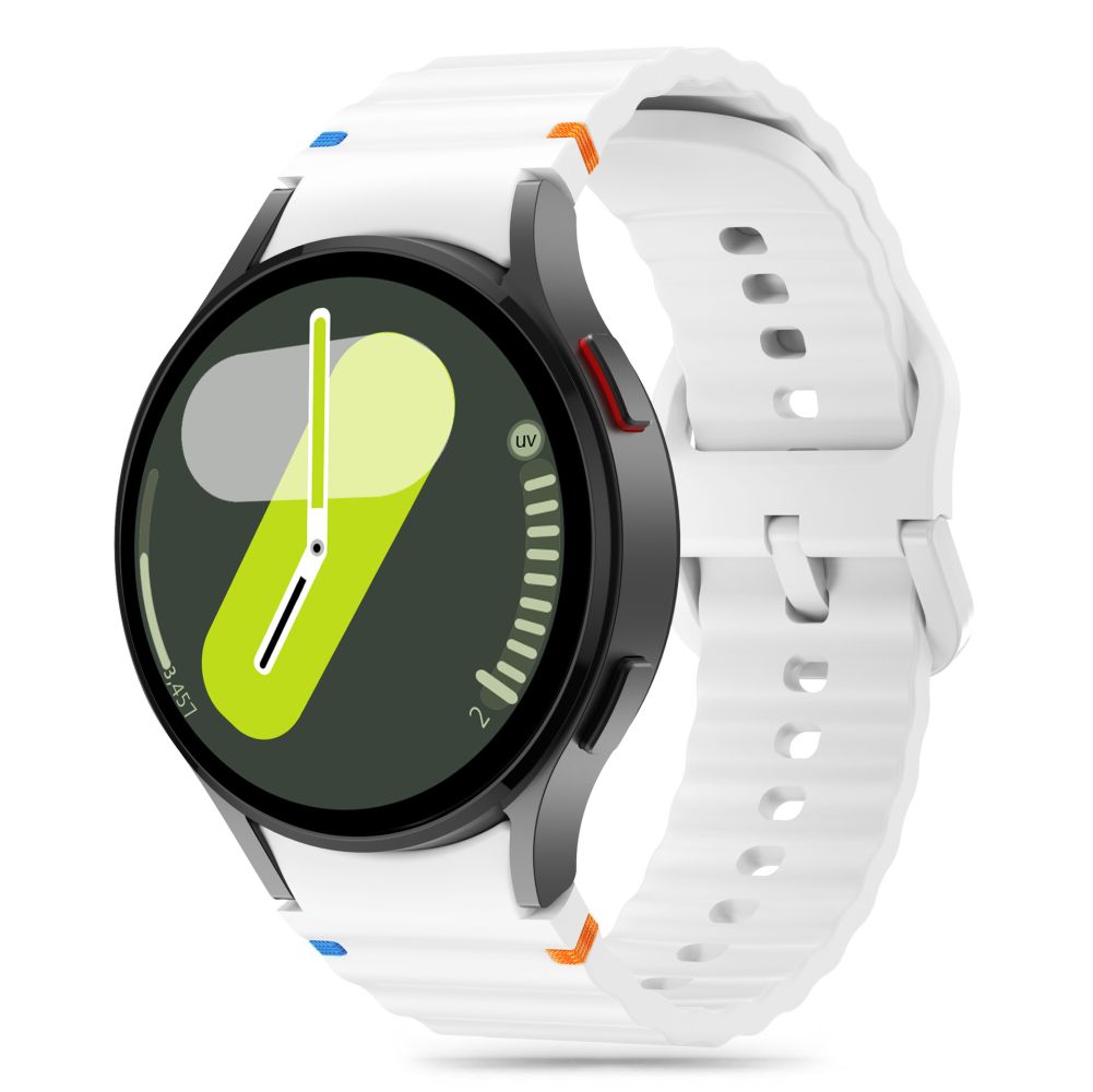 Samsung Galaxy Watch7 - TECH-PROTECT Sport - fehér szilikon szíj (20 mm szíj szélesség)