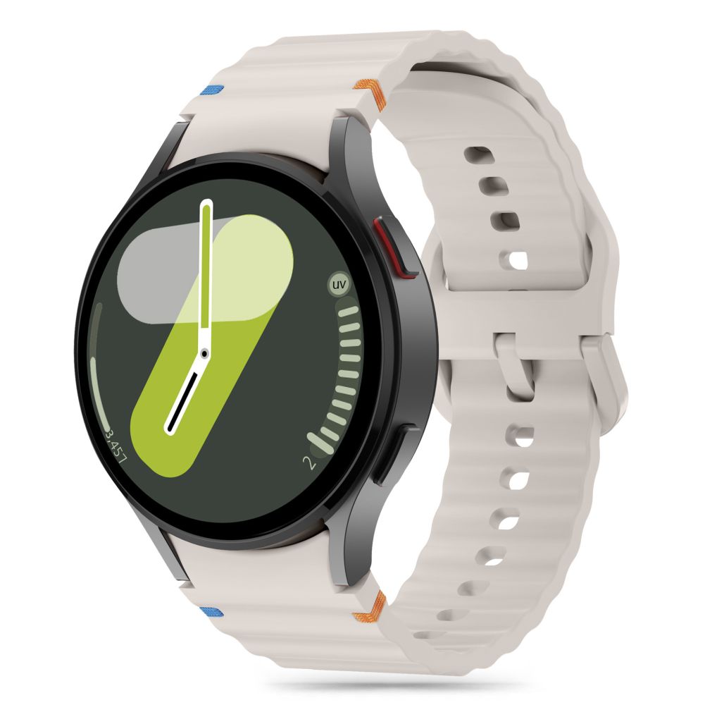 Samsung Galaxy Watch7 - TECH-PROTECT Sport - bézs szilikon szíj (20 mm szíj szélesség)
