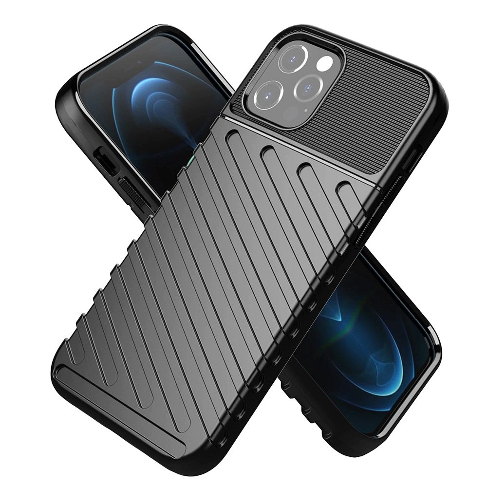 Telefontok iPhone 16 Pro Max - Thunder fekete ütésálló szilikon hátlap tok