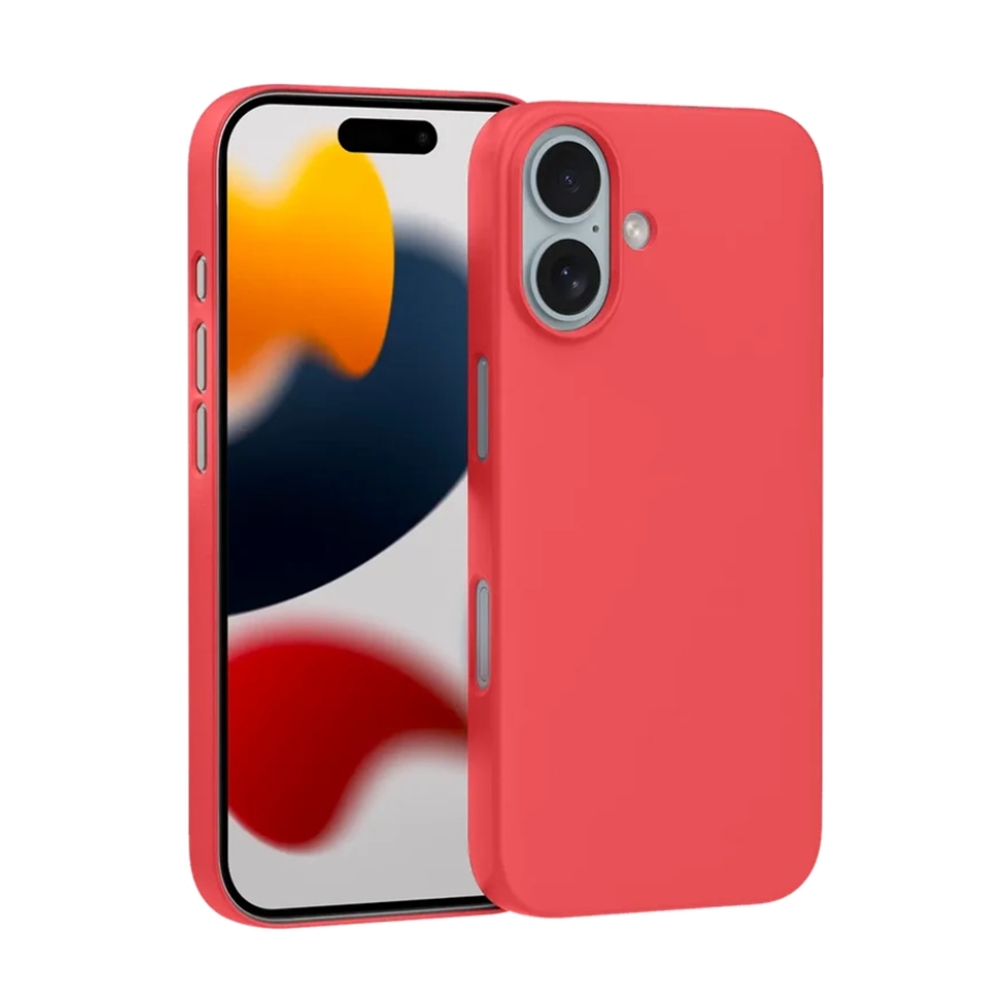iPhone 16 telefontok - piros szilikon hátlap tok