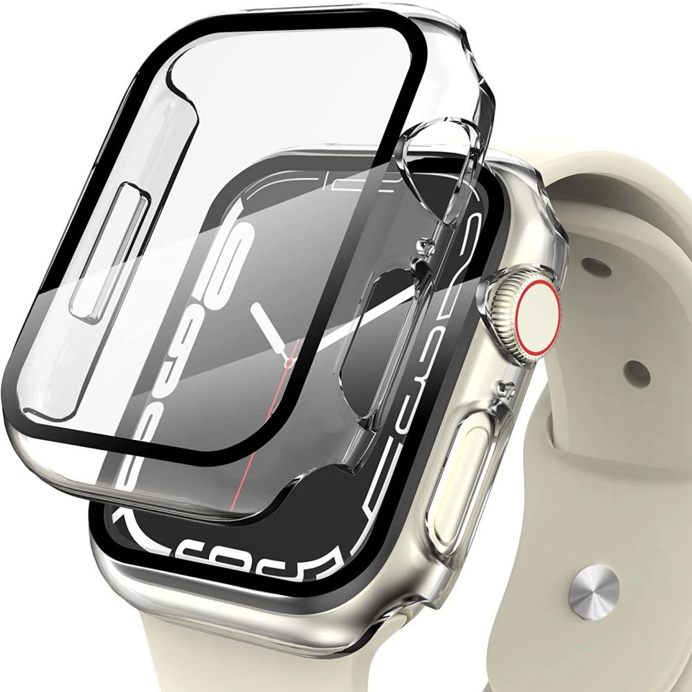 Átlátszó 360 fokos műanyag védő tok APPLE WATCH 10 (42mm) okosórához