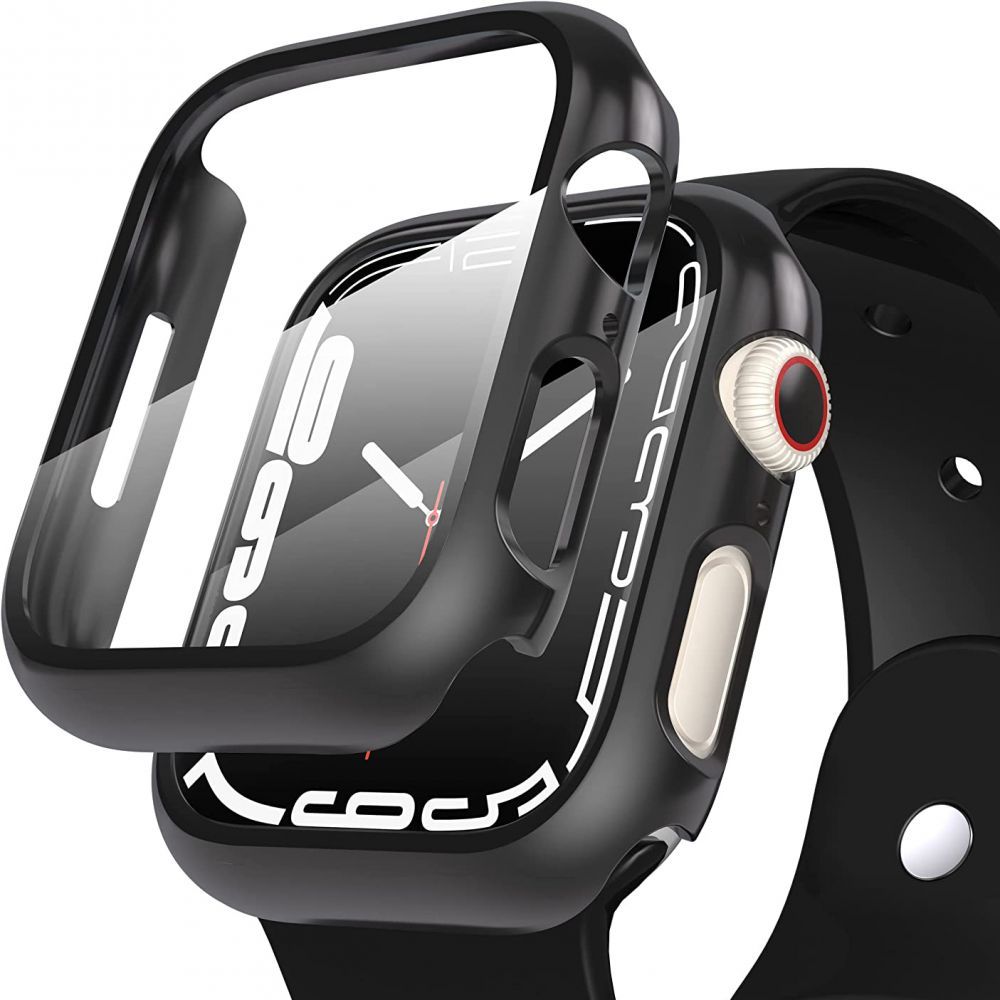 Fekete 360 fokos szilikon védő tok APPLE WATCH 10 (46mm) okosórához