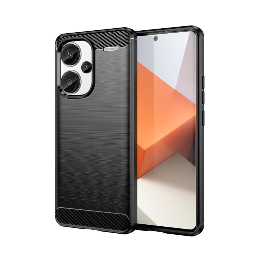 Xiaomi Redmi Note 13 Pro+ 5G Telefontok - Carbon Fiber fekete szilikon tok