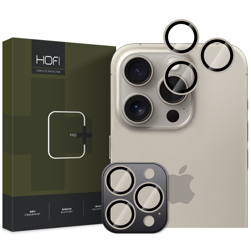 iPhone 16 Pro Max - HOFI kameralencse natúr titán védőkeret