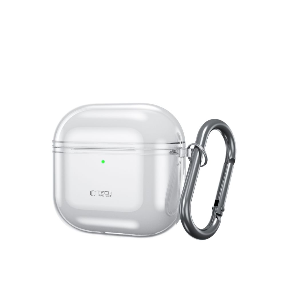 Airpods 4 tartó: AirPods 4 tartó - átlátszó szilikon, fém karabinerrel