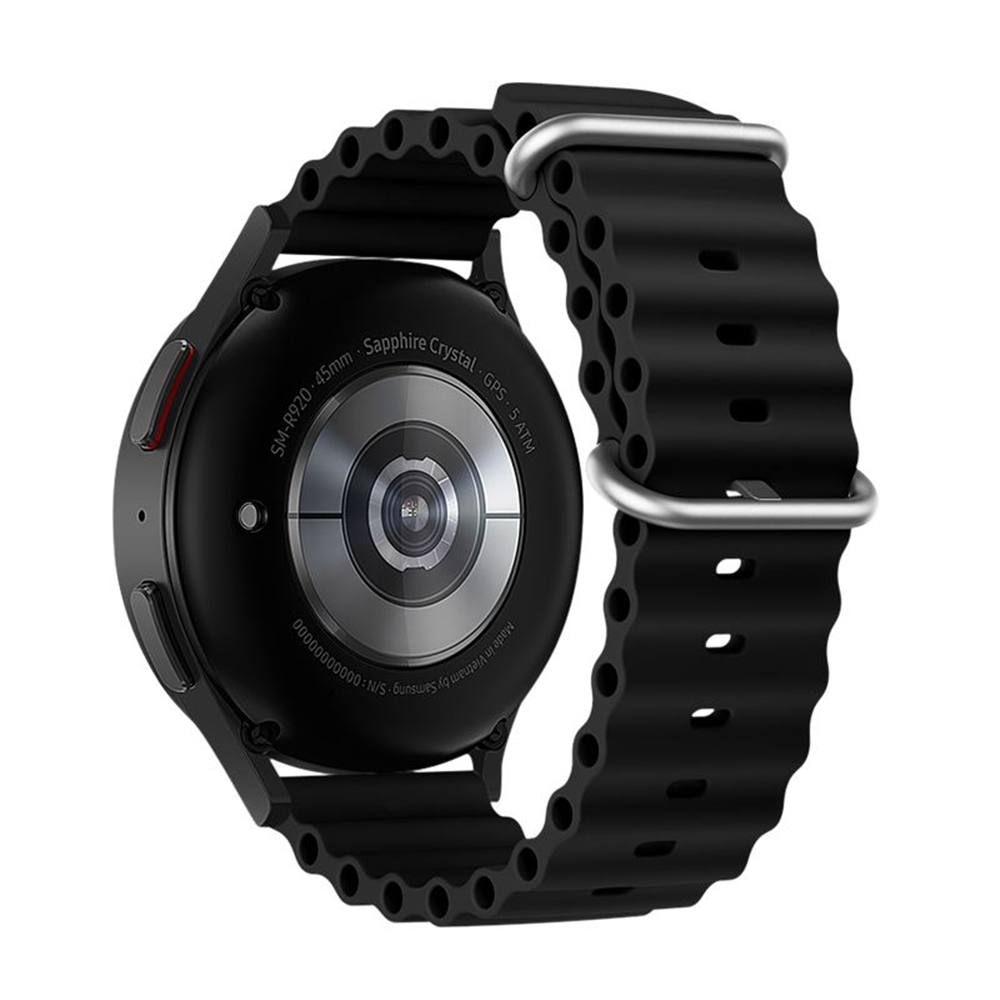Huawei Watch GT 5 (46 mm) okosóra szíj - F- Design FS01 - fekete szilikon szíj (szíj szélesség: 22 mm)