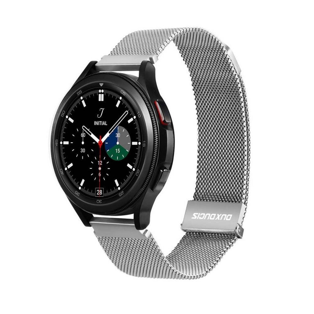 Huawei Watch GT 5 (46 mm) okosóra szíj - Dux Ducis Milanese - mágneses ezüst fémszíj (22 mm)