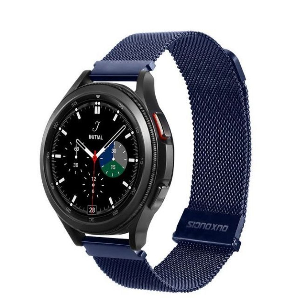 Huawei Watch GT 5 (46 mm) okosóra szíj - Dux Ducis Milanese - mágneses kék fémszíj (22 mm)