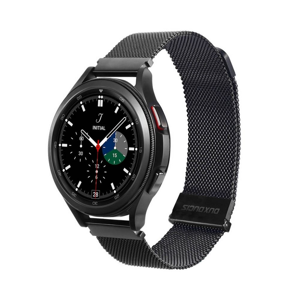 Huawei Watch GT 5 (46 mm) okosóra szíj - Dux Ducis Milanese - mágneses fekete fémszíj (22 mm)