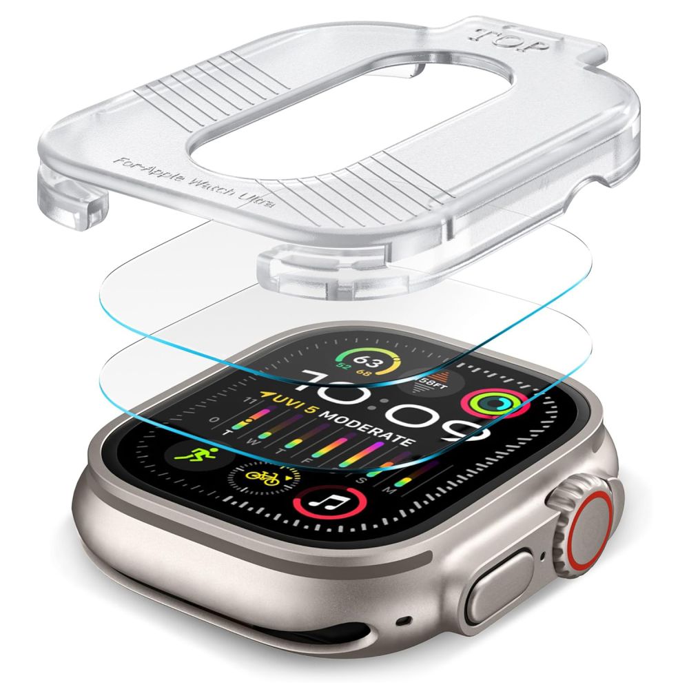 Apple Watch Ultra 1 / 2 (49 mm) okosóra üvegfólia - Tech- Protect üvegfólia felhelyezést segítővel (2db)