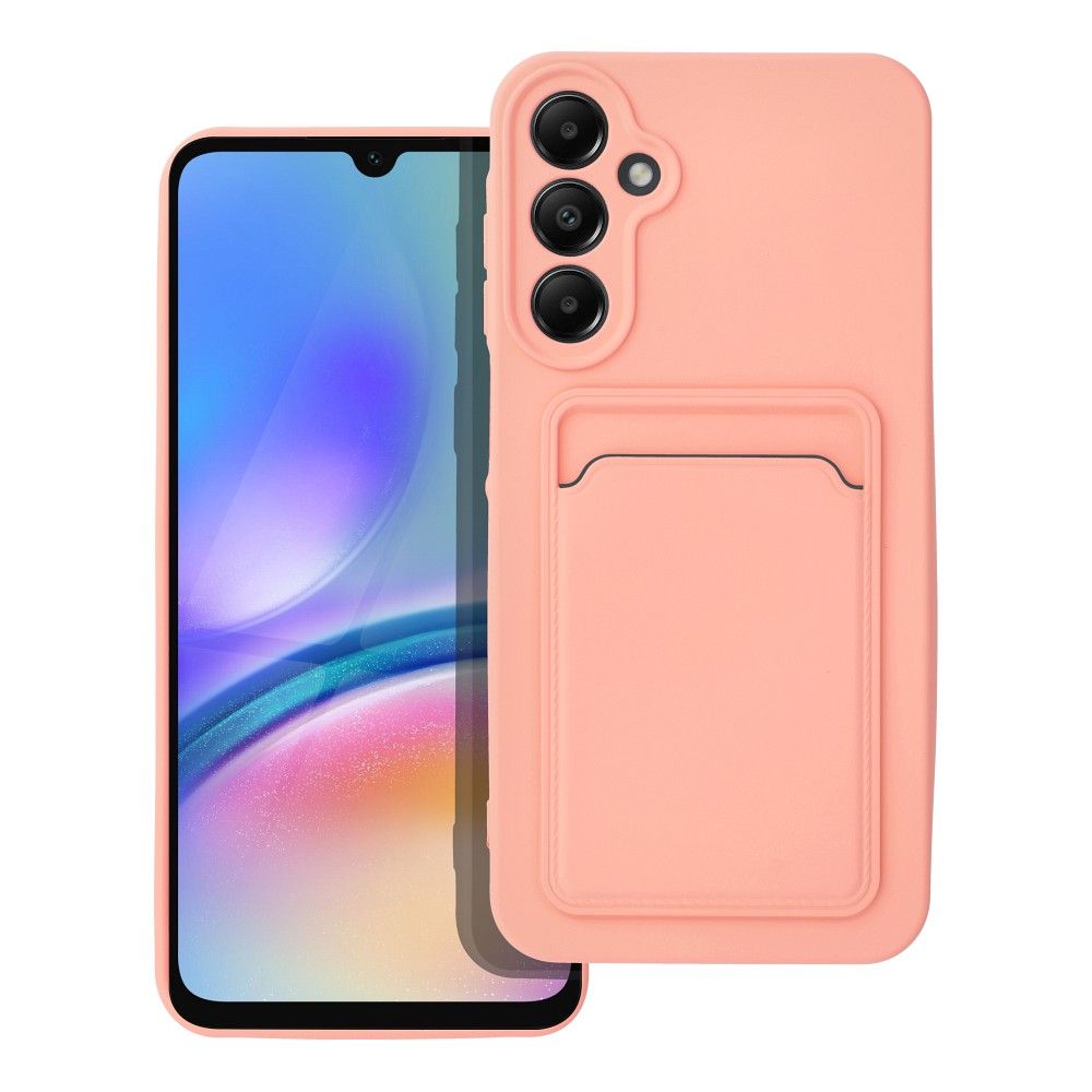 Samsung Galaxy A16 5G telefontok - Forcell Card - pink kártyatartós szilikon hátlap tok