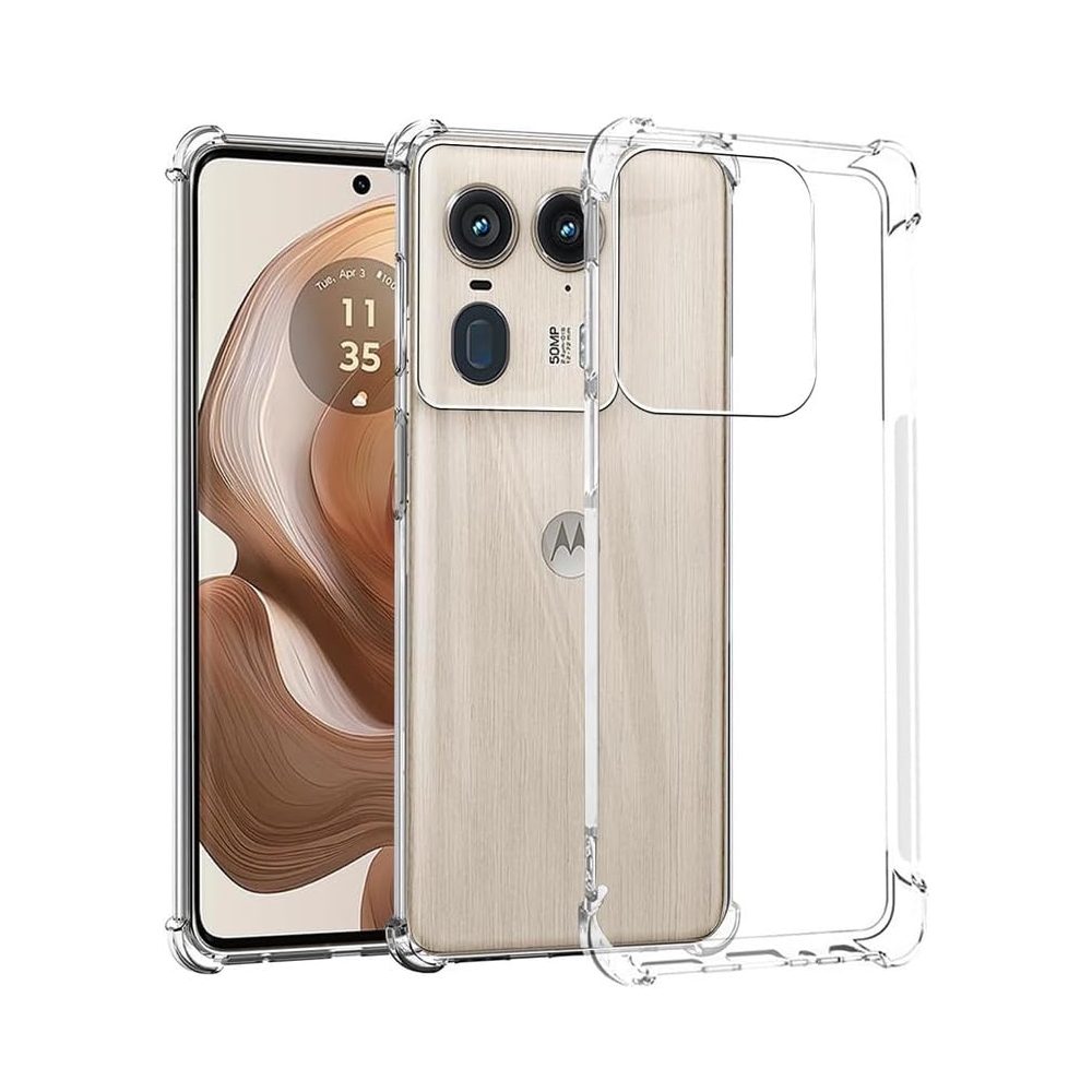Motorola Edge 50 Ultra telefontok - ütésálló átlátszó hátlap tok