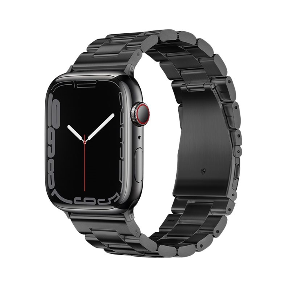 Apple Watch 42 / 44 / 45 / 49 mm okosóra szíj - F- Design FA10 - fekete fém szíj