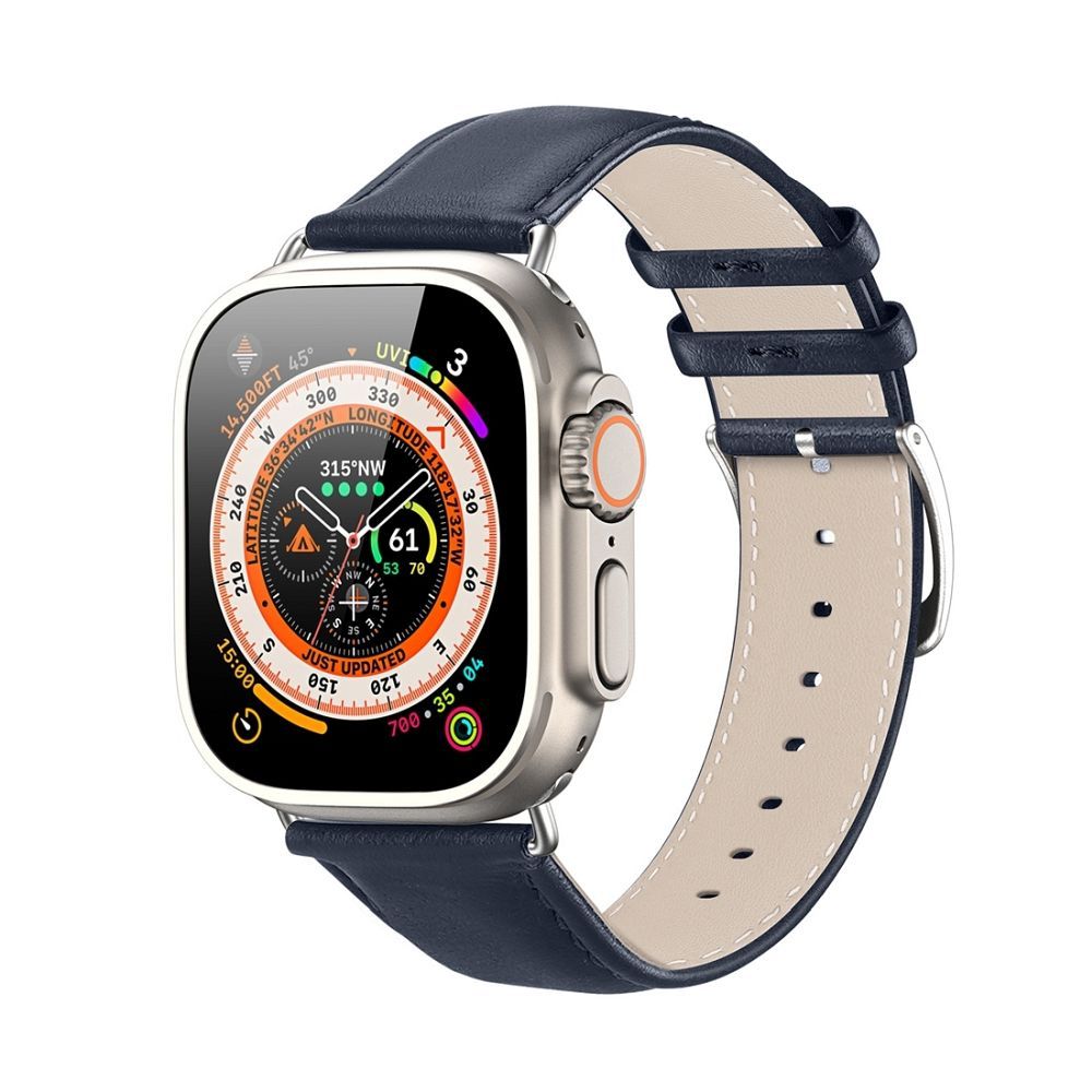 Apple Watch 38 / 40 / 41 mm okosóra szíj - Dux Ducis YS - kék bőr szíj