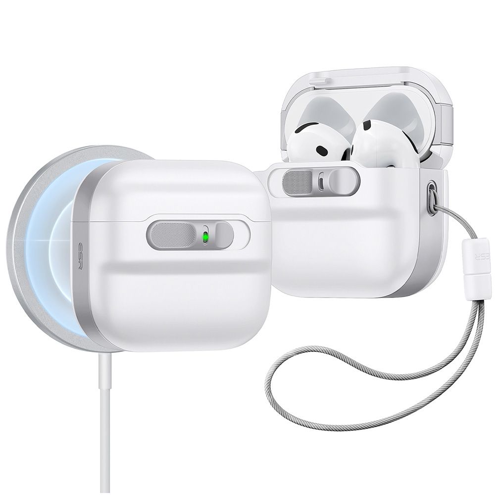 Airpods 4 tartó: ESR Pulse HALOLOCK MAGSAFE AirPods 4 tartó - fehér tok