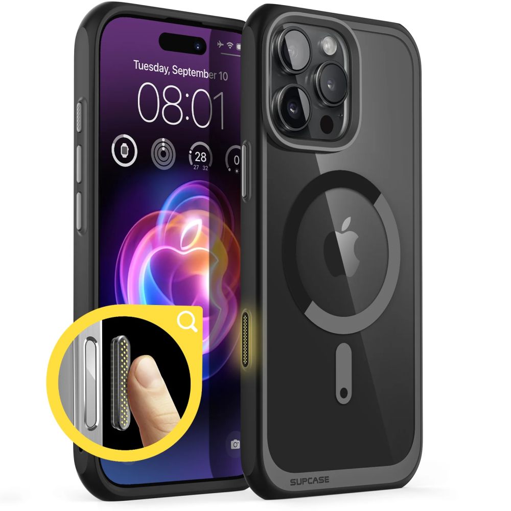 Telefontok iPhone 16 Pro Max - SUPCASE UB MAG MAGSAFE fekete-átlátszó ütésálló tok
