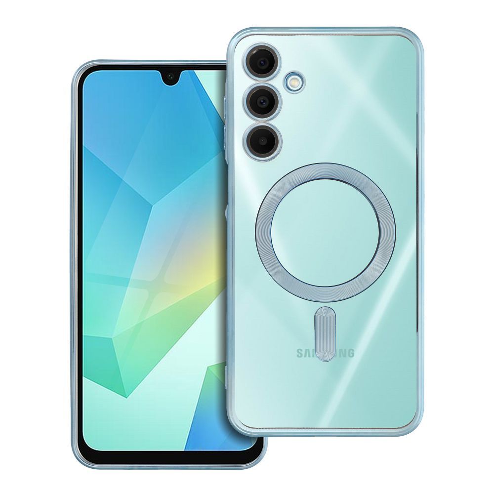 Telefontok Samsung Galaxy A16 5G - ELECTRO MAG COVER - MagSafe kompatibilis átlátszó/kék szilikon tok