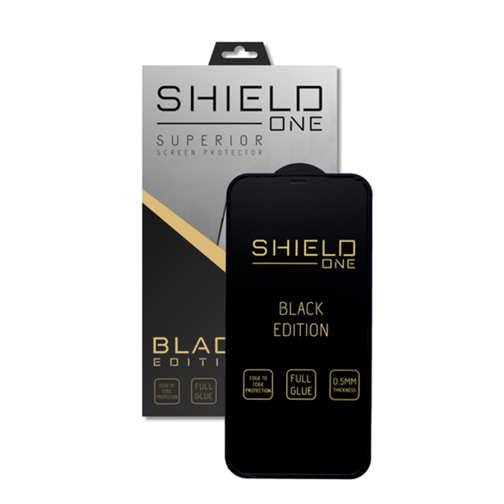 iPhone 11 Pro - ShieldOne Black Edition kijelzővédő üvegfólia, fekete plasztik kerettel