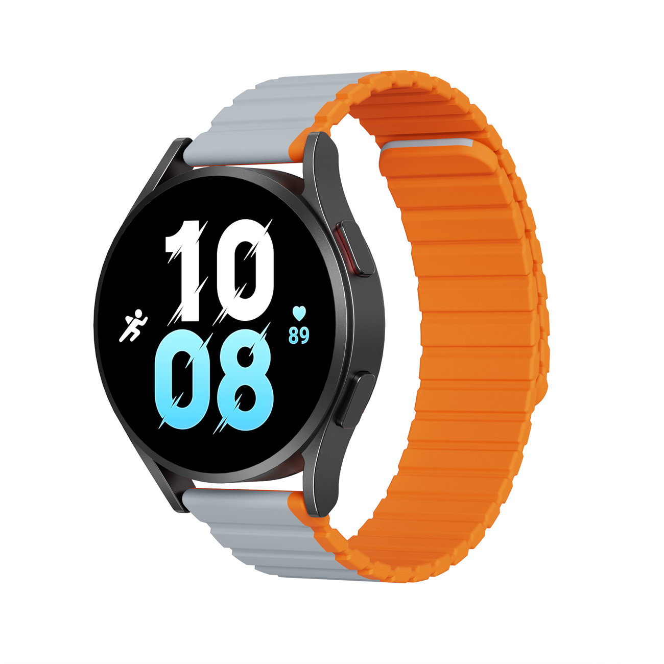 Huawei Watch GT 5 (46 mm) okosóra szíj - Dux Ducis - szürke/narancssárga mágneses szíj (szíj szélesség: 22 mm)