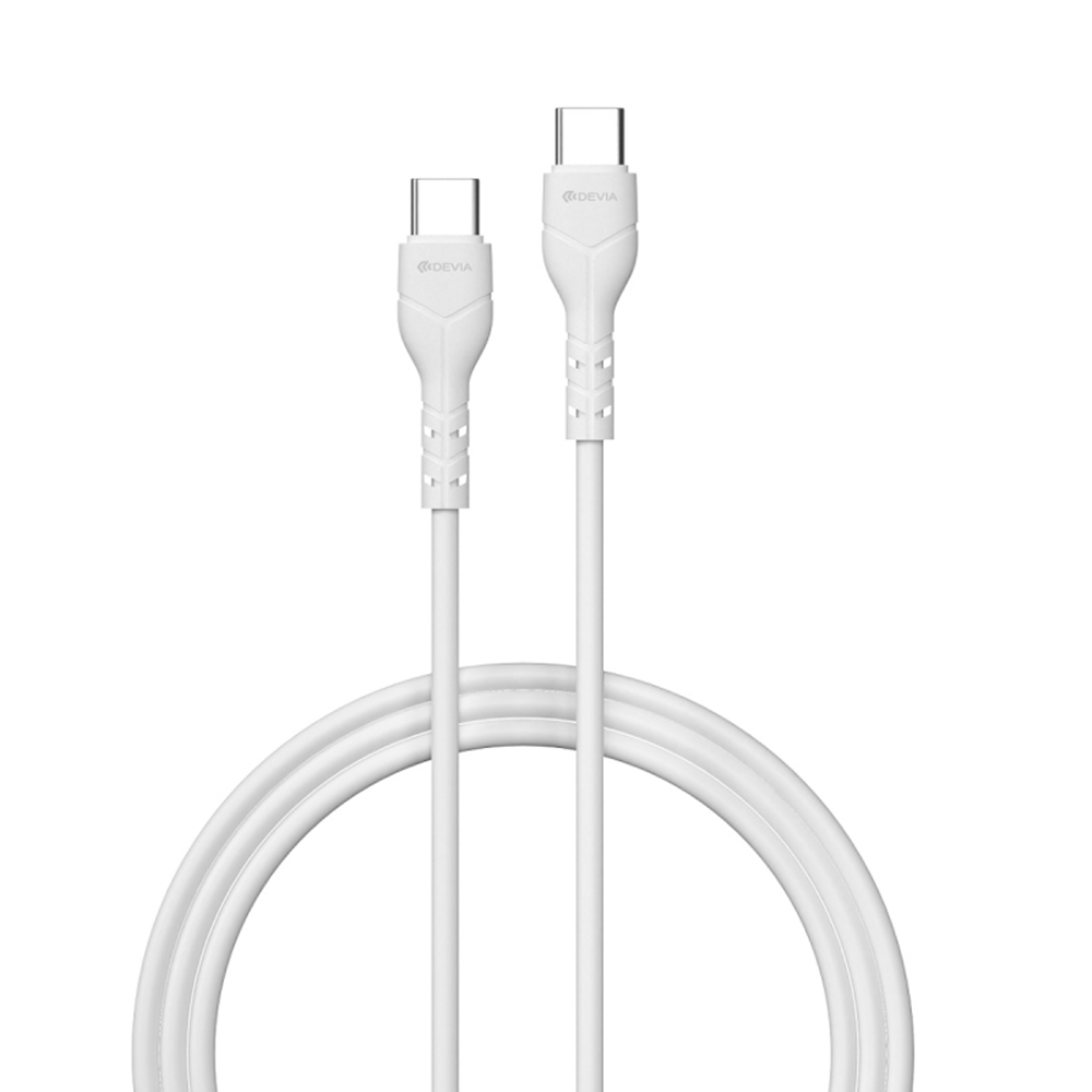 DEVIA EC151 kábel - Type-C (USB-C) / Type-C (USB-C) fehér kábel, 1m, 3A