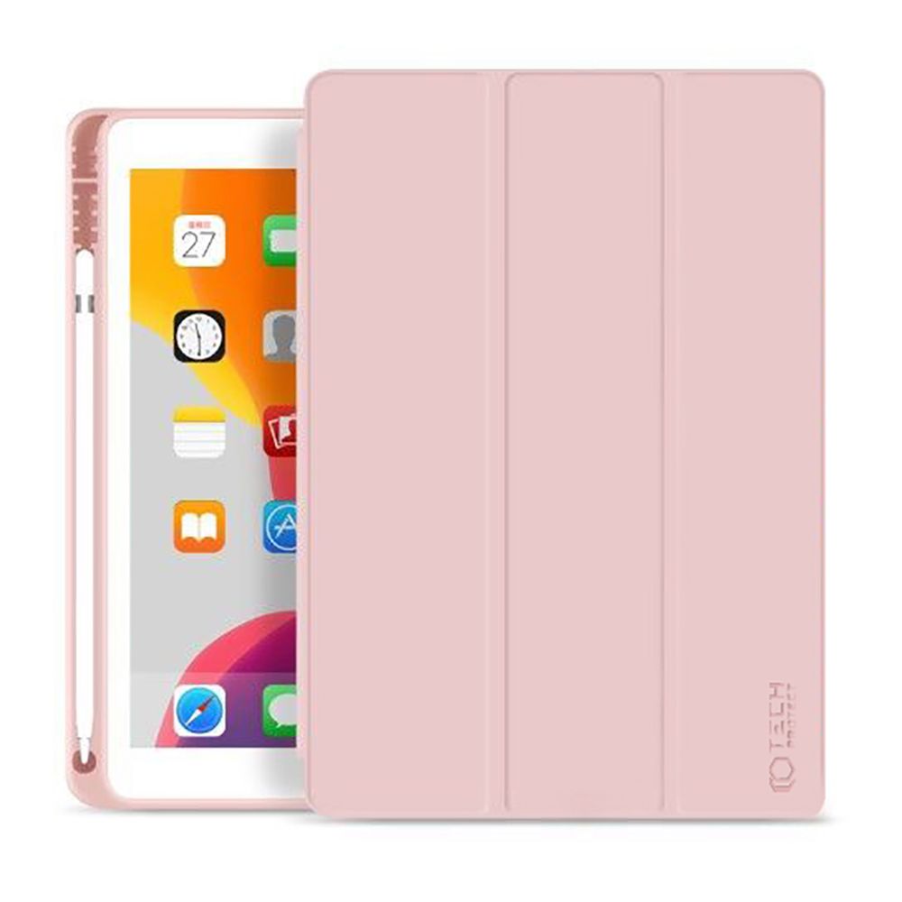 Tablettok iPad 2021 10.2 (iPad 9) - pink smart case, ceruza tartóval