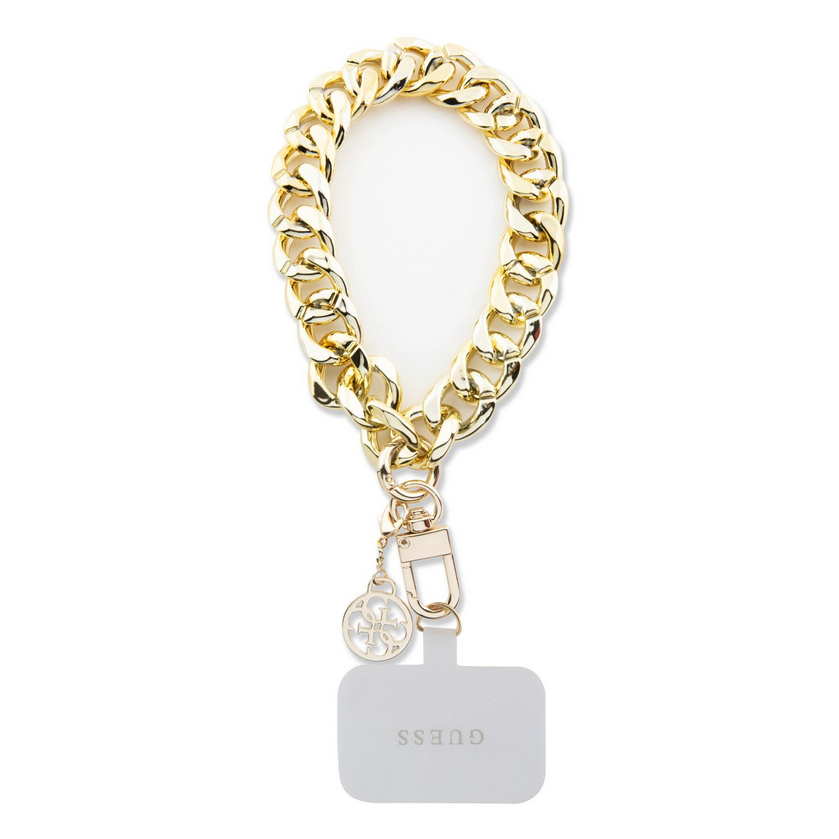 Telefontok: Guess - Hand Strap 4G Charm arany karlánc - univerzális tokba helyezhető csuklópánt 
