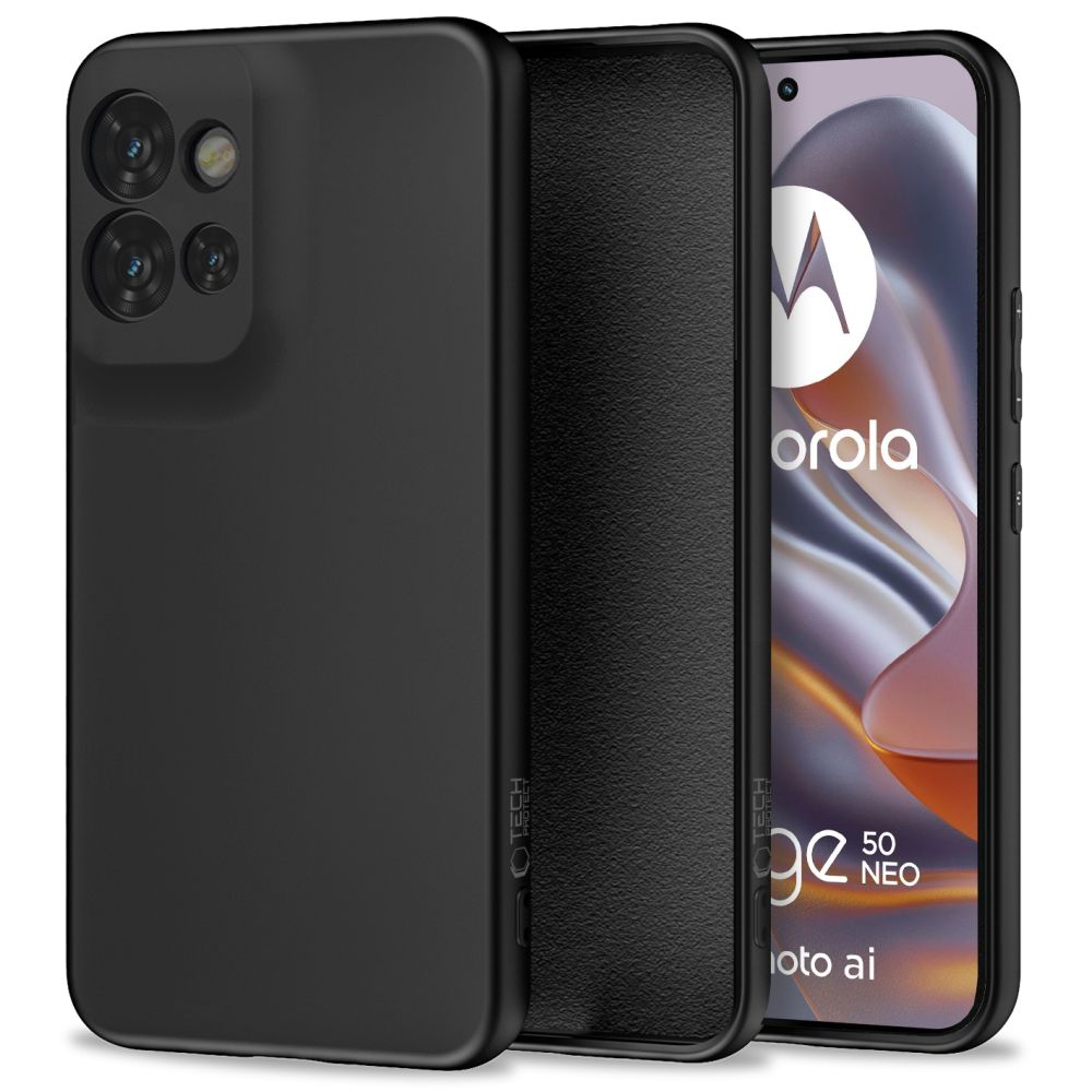 Telefontok MOTOROLA Edge 50 Neo 5G - TECH-PROTECT ICON fekete hátlap tok