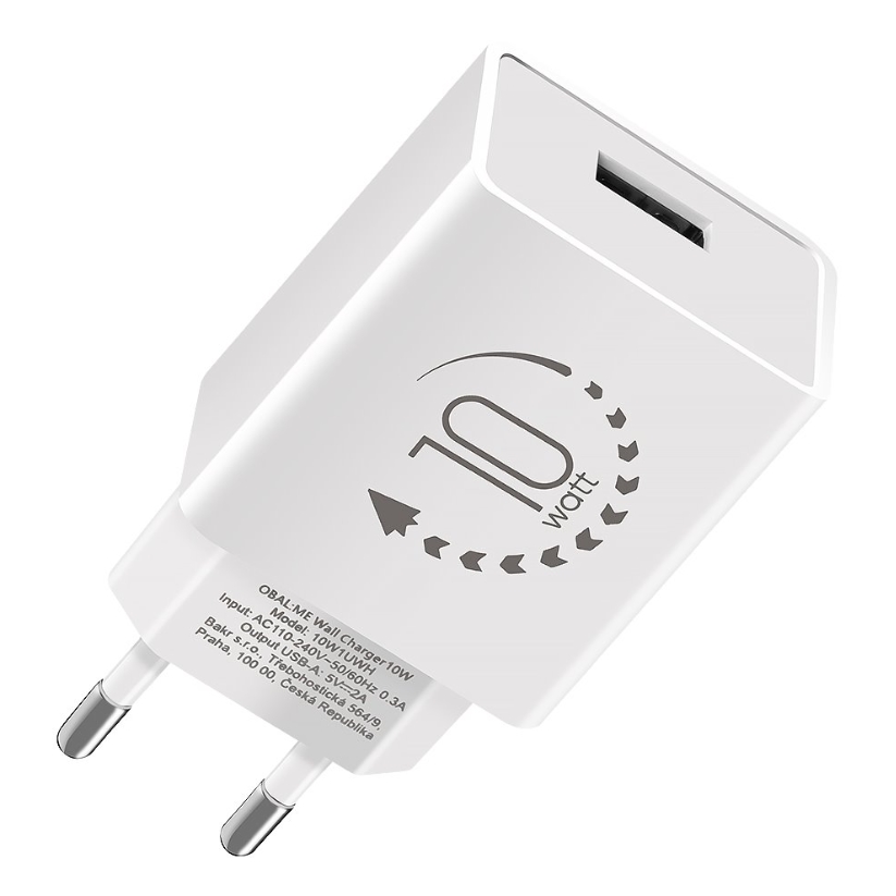 OBAL:ME töltő - USB-s, fehér hálózati töltő fej, 10W
