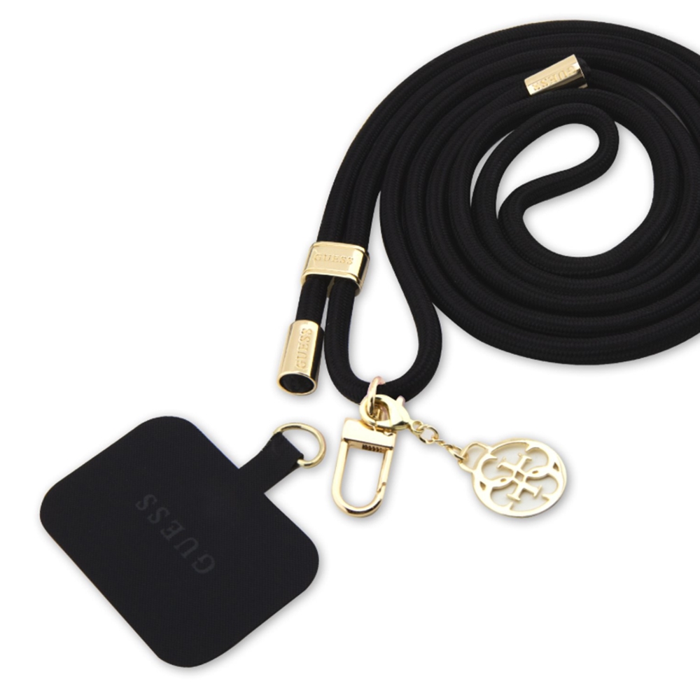GUESS Crossbody Strap 4G - Univerzális - tokba helyezhető nyakba akasztó - fekete/arany ﻿