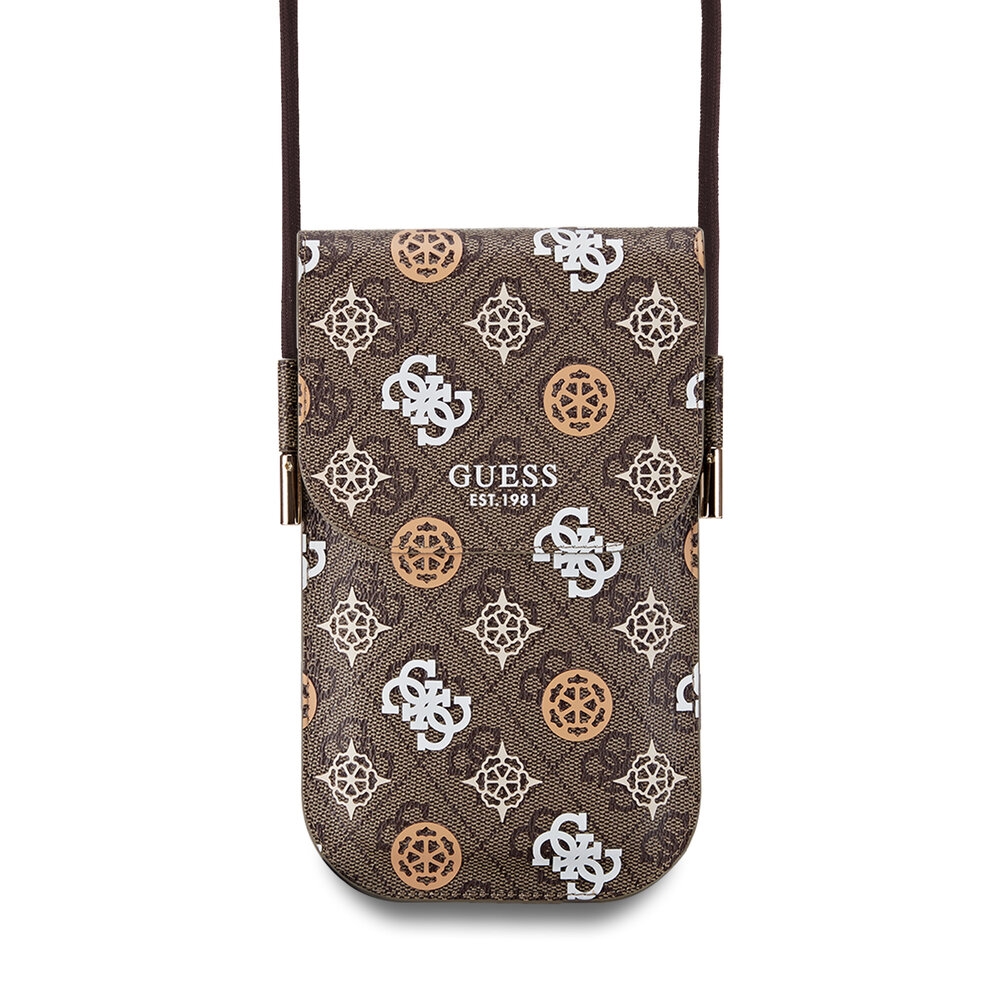 GUESS 4G Multicolor Wallet - telefontartó táska, barna