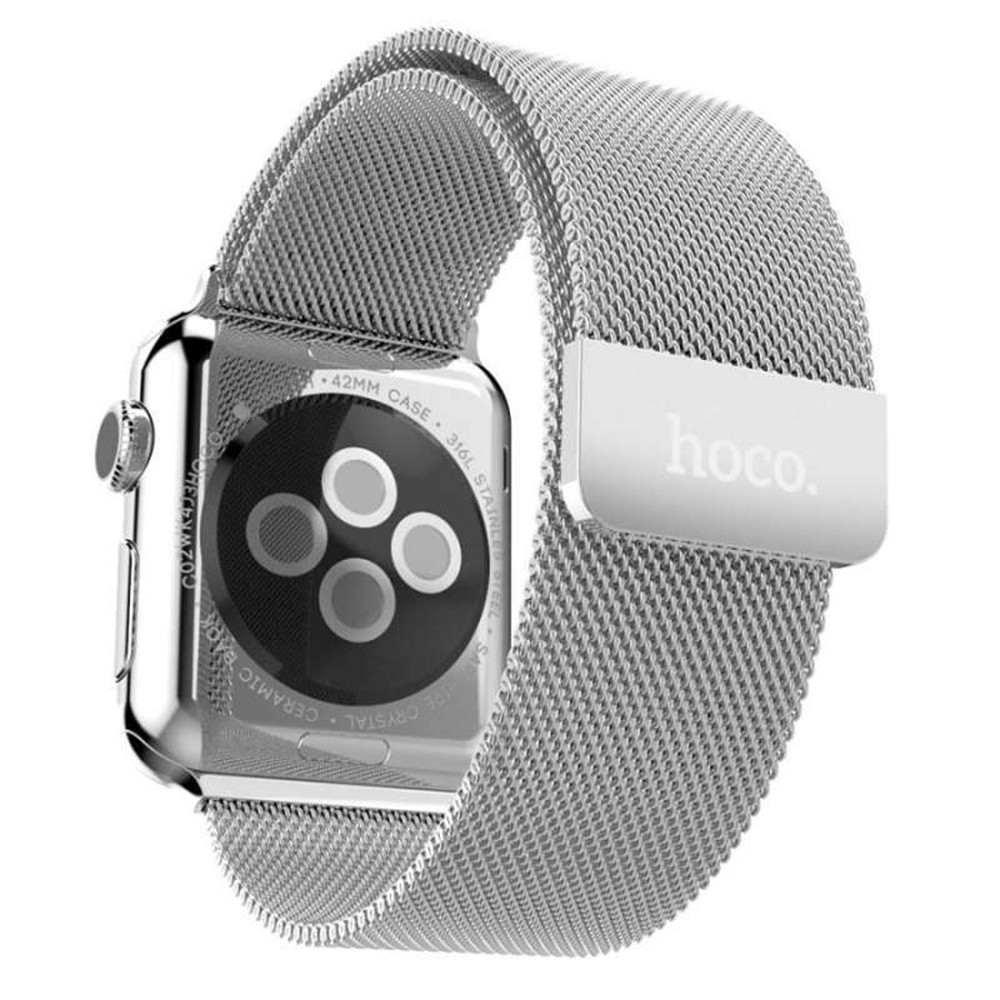 Apple Watch 44 / 45 / 46 / 49 mm - HOCO - mágneses ezüst fémszíj
