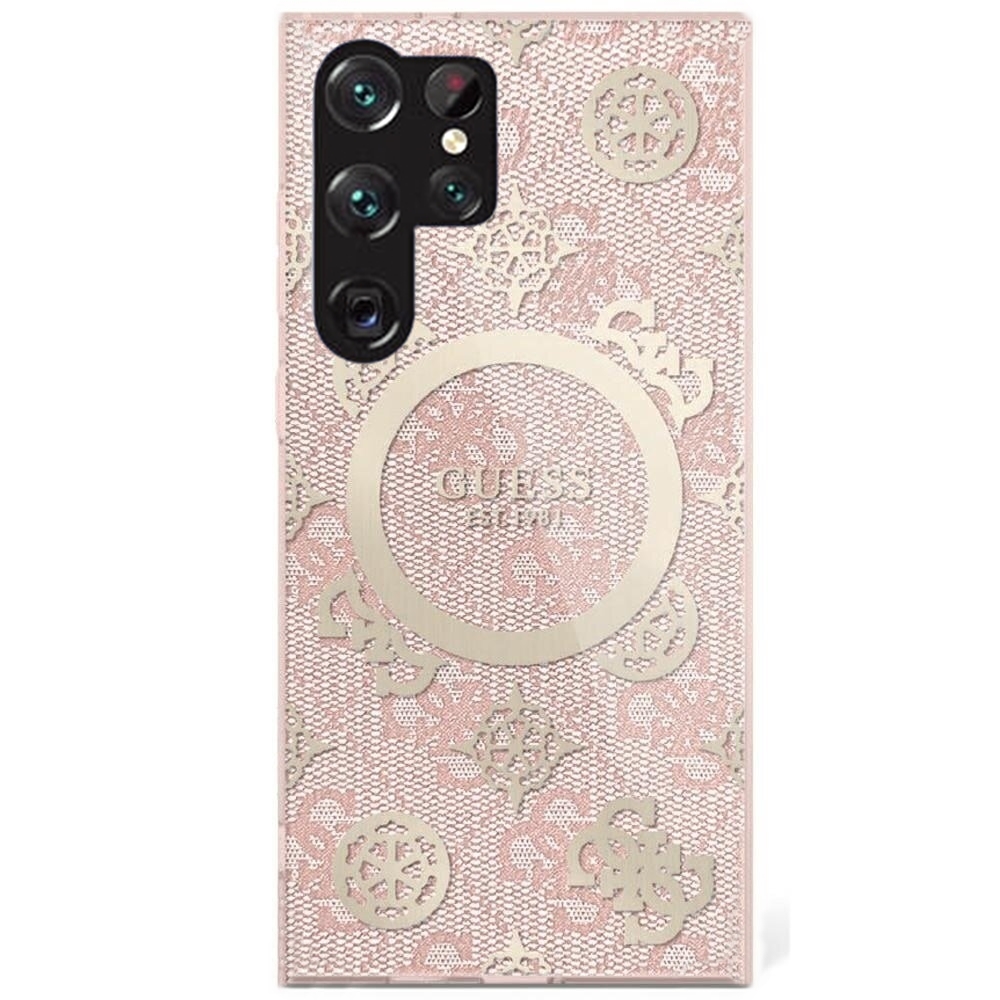 Samsung Galaxy S25 Ultra telefontok - Guess Peony on 4G - pink MagSafe kompatibilis hátlap tok