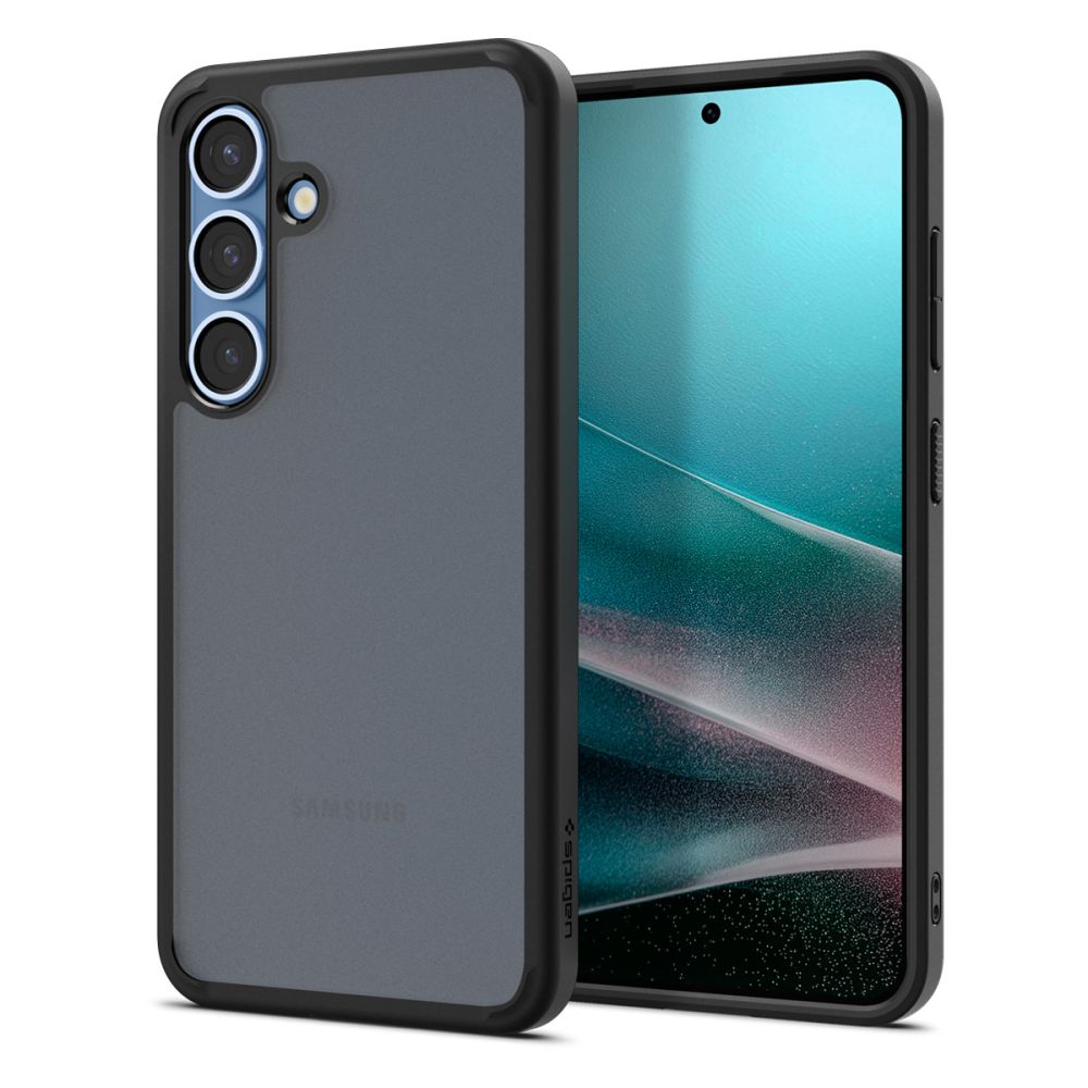 Telefontok Samsung Galaxy S25 - SPIGEN ULTRA HYBRID - áttetsző/fekete szilikon tok