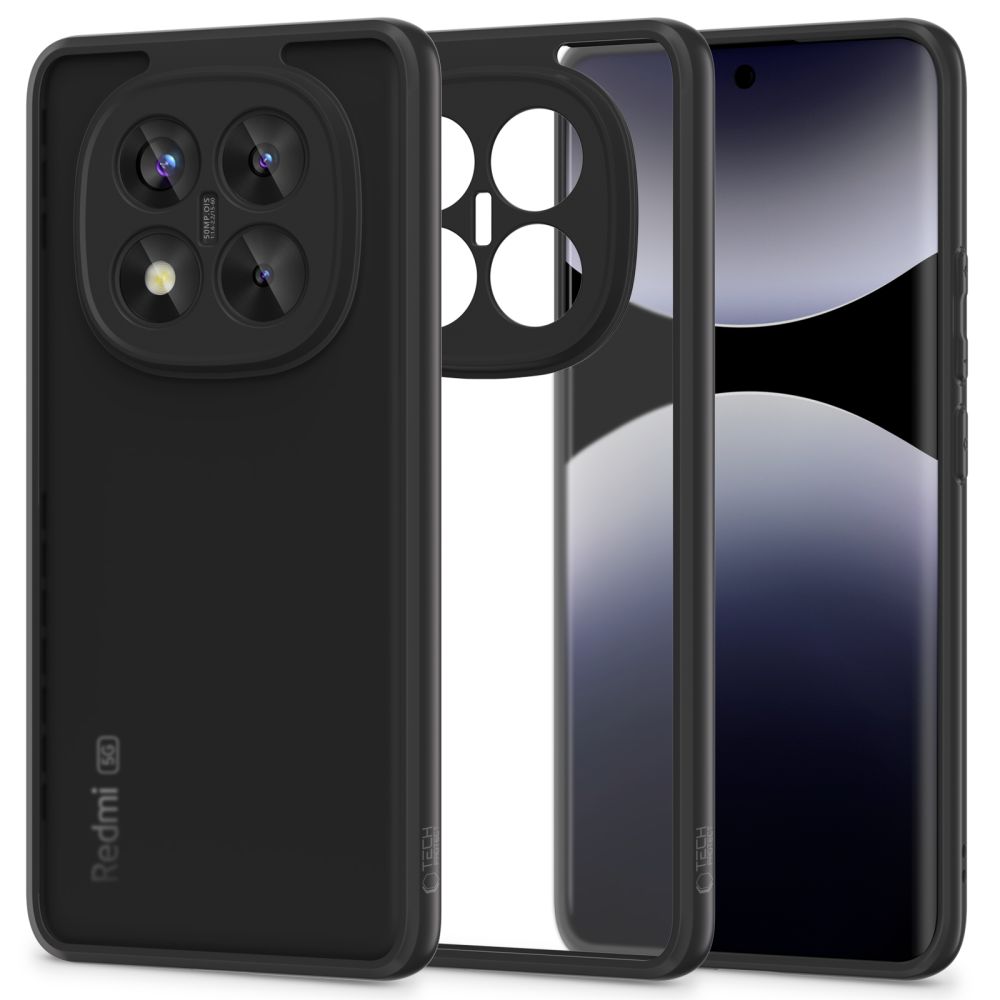 Xiaomi Redmi Note 14 Pro+ 5G telefontok - Tech-Protect Magmat - matt fekete műanyag hátlap tok, szilikon kerettel