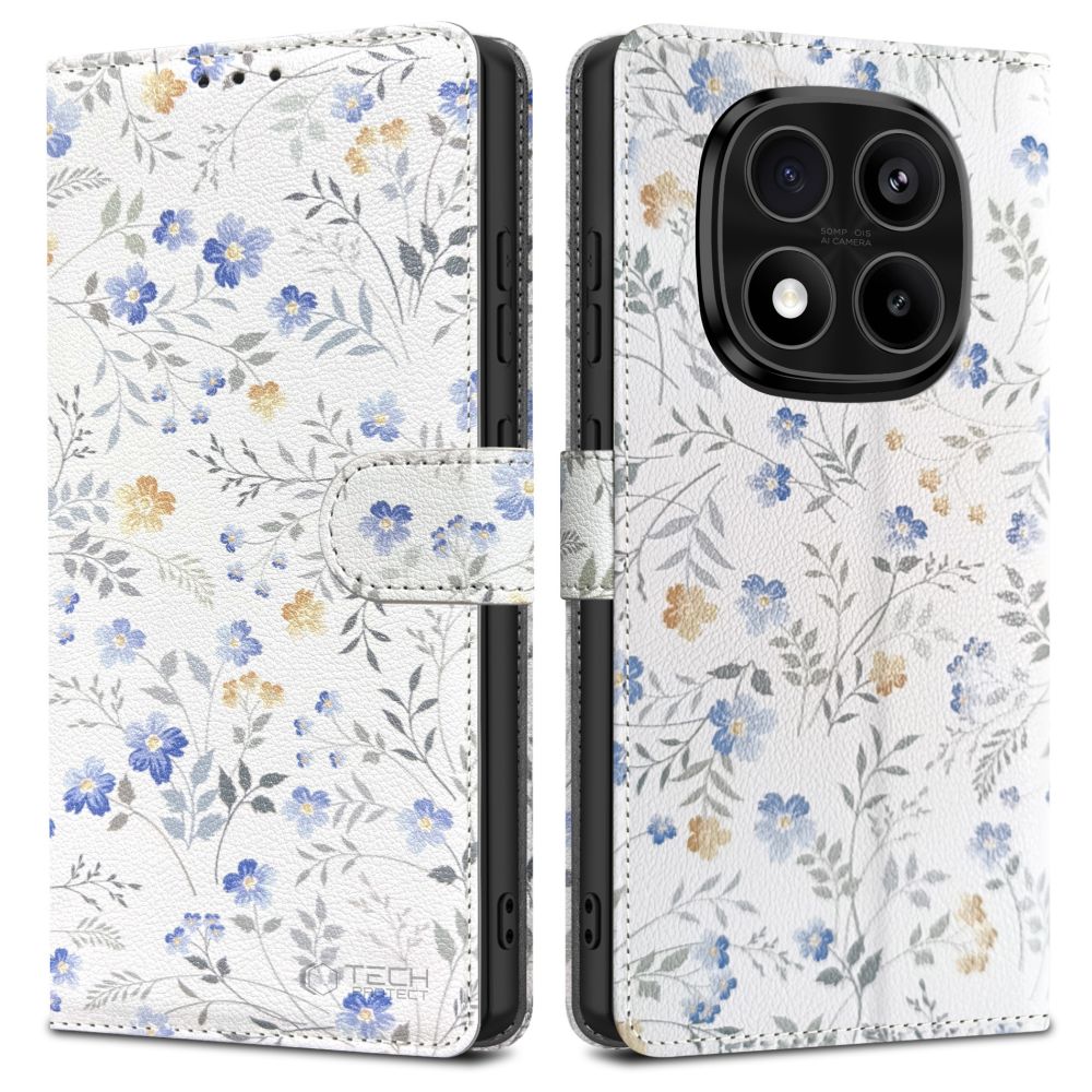 Xiaomi Redmi Note 14 Pro 5G telefontok - ráhajtófüles tavaszi virág mintás könyvtok